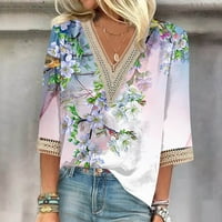 APEPAL ženska casual rukava čipka u vratu Vreće Ljeto labava majica bluza bijela m