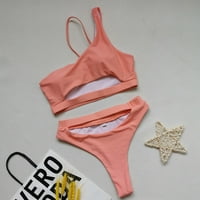 Binmer Women Ljetni kupaći kostimi Bikini Solid set kupaći kostim Dvije punjene sobe za kupalište
