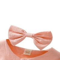 Liacowi Baby Kids Girls Haljine Outfit Solid Boja dugih rukava Jednosmjerna haljina + Headband odjeća