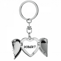 Posebni rukopis Engleski Ime Robert Heart Angel Wing ključni držač lanca