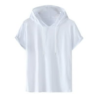 Lovskoo muns gumb dolje majice Ljetne bluze Ležerne prilike pulover sa čvrstim kapuljačom Top bijela