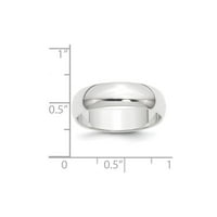Bijeli platinski prsten za vjenčanje Standardni standard pola krug