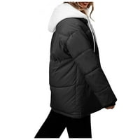 KETYYH-CHN Zimski kaputi za žene, Ležerne prilike, pusti plišane tople jakne crne, l