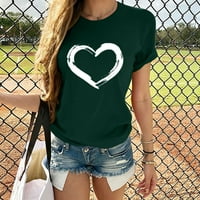 HAXMNOU Sklapanje košulja za parove ženske bluze Valentines Dan kratkih rukava Majica Love majice Pokloni