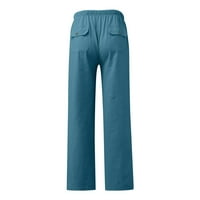 TIMBER CREEK muške hlače muške casual čvrste pantalone hlače pune dužine labavog pantnog dugmeta džepni dno nebesko plavo veliko