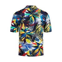 Zodggu ponude Havajske košulje za muškarce Tropical Patchwork Print kratkih rukava Ljetna modna bluza