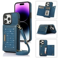 Torbica IPhone Pro 12, Crossbody Traip Novčanik Nosač kreditne kartice Premium PU kožni blagi za žene,