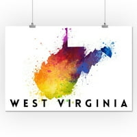 Zapadna Virdžinija, državna apstraktna akvarel