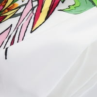 Dyegold Maxi haljine za žene casual plus veličina duge haljine cvjetni print vintage boho V izrez tunika bez rukava