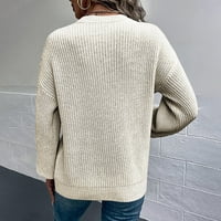 tklpehg ženski džemperi Trendi dugih rukava na dugim rukavima jesen zimska puna casual labava fit bluza