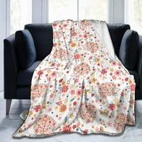Sunyuer Slatki ježevi cvjetni print bacanje pokrivač ultra-mekoj flanel za kauču za kauč za kauč za
