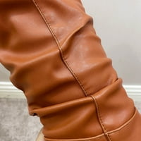 Ženske koljena Visoke čizme - jesenske i zimske tople čizme istaknute prstiju debele visoke pete i visoke