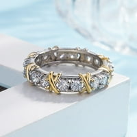 Anvazise izvrsna dvostruka prstena za dvostruke boje platine pozlaćene ženske nakita nakit US 10