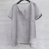 wendunide muški majica Muška pamučna posteljina Henleyji košulja kratki rukav Hipi Casual Comfort Beach
