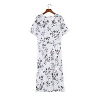Ženske haljine Summer Summer V izrez Cvjetni print Plažni casual haljina bijela xxl