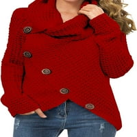 Singreal ženska pulover pulover pulover džemper kornjača kauntni vrat asimetrični džemper