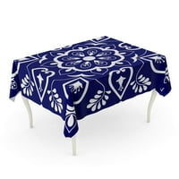 Ornamenti uzorak plavi i bijeli cvjetni motivi portugalski azulejo stolnjak stol za stol za stol za kućnu zabavu