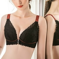 Ženska grudnjaka čipka prednja bliska bešavna grudnjaka push up bralette crna 110d