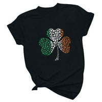 Dnevna majica Odeerbi St Patricks za žene Trendy ljetni vrhovi Crewneck Comfort Comfort Bluze crni