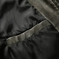 Muška važna kožna postolja na dugih rukava, puna boja, kasuta i zimska runo jakna