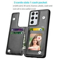 Tiflook Samsung Galaxy S Plus 5G novčanik Case Minimalistički PU kožni ID Novčani kreditni kartica Sredstva za pričvršćivanje Chickstand Folio Flip poklopac [crna]