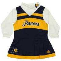 Adidas NBA novorođenče Indiana Pacers Cheer Jumper dugih rukava turtleneck haljina