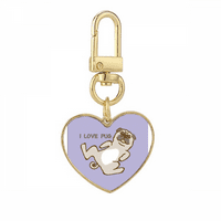 Pug Rest Art Deco modni zlatni srčani taster Metalni držač za ključeve