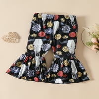 Bagilaanoe Toddler Baby Girl Long Hlače Set Pismo Ispiši majice kratkih rukava + pantalone od plamena 2T 3T 4T 5T Djeca Ležerne prilike