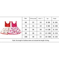 Treegren Newborn Baby Girls Walentinovo outfit bez rukava patchwork-ovi postaje jednodijelna romska suknja