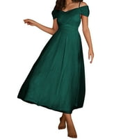 Akiihool Formalna haljina za žene Ženske špagete haljine haljine bez rukava V izrez svečane zabave maxi haljine