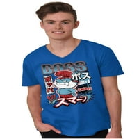 Smurfs cool kanji šef majica papa v izrez majica majica muške brendske marke X