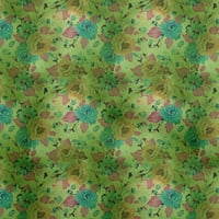 Onuone pamuk poplin twill zelena tkanina cvjeća za šivanje materijala za ispis tkanine sa dvorištem