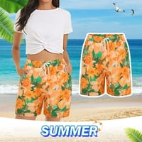 Ženske kratke hlače Ženske casual kratke hlače Ljeto udobno plaže kratke hlače elastični struk cvjetni print sa džepovima za žene