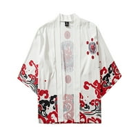 Košulje za fragarn za muškarce Muška slika slikanje stila Print Quick Suw Kimono Cardigan sa sedam dijelova rukava