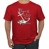 Nada je sidro za dušu Hebrejima 6: Grafička majica inspirativne kršćane, crvena, 4xl
