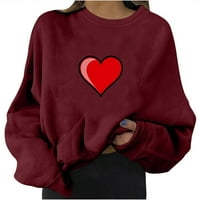 Valentines Day Love Heart Dukserice Žene plus veličine Pulover vrhove dugih rukava Crewneck Dukseri