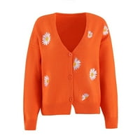 Dukseri za žene Torggy Fit džemper Cardigan Radni džemperi za posade za žene Clearence Orange 2xl