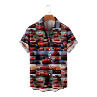 Automobili Tema Košulja Modni prednji gumbi Tee vrhovi za muškarce sa džepom prsa