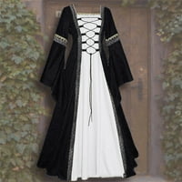 Ženska srednjovjekovna haljina Vintage Tlo Dužina renesanse Gothic S vintage bljeska ruka haljina haljine