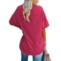 Ženske prevelike majice s pola rukava V izrez Loose Tops Tee