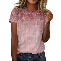 Ženska modna majica za majicu Okrugli vrat Ležerne prilike kratkih rukava TOPS Ladies Loose Tunic T-majice