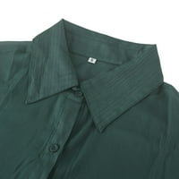 Lroplie Womens košulja plus veličine V-izrez dugih rukava Izlasci na vrhove za žene V izrez šifon up pijesak ljetni outfi bluza xl