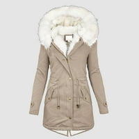 Žene plus veličina zimski kaput rever ovratnik dugih rukava vintage zgušnjava kaput jakna toplo s kapuljačom
