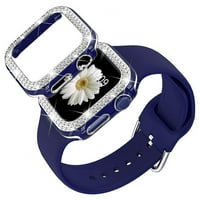 Kompatibilan je za Apple Watch Band s blještavicom, ženskim silikonskim mekim udobnim podesivim remenom sa kopčom za IWATCH serije 3 2 1