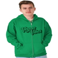 Veganska vibracija vegetarijanski život zip up hoodie muške ženske brine za žene X