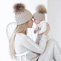Shulemin Kids Baby Boys Girls Mama Hat Set Pleteni zimski topli šeširi Mekani cap kaki za mamu