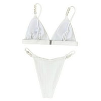 Ženske kupaće kostime Split kupaći kostimi Solid Boja Elegantni biser Simple Bikini kupaći kostimi uz