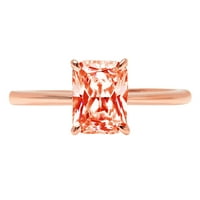 1.75ct zračenje Crveni simulirani dijamant 14K ružičasti ružičasti zlato graviranje izjava godišnjica angažovanja vjenčanog pasijansa veličine 7,5