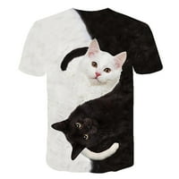 Ženske plus veličine vrhova čišćenje ženske modne 11D Cat Print casual majica Ljetne majice kratkih