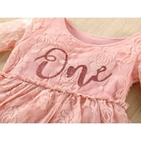Dojenčad za bebe prve bratača Clowers Clowers Romper haljina dugih rukava Princeze odijela ružičasta 12-mjeseci